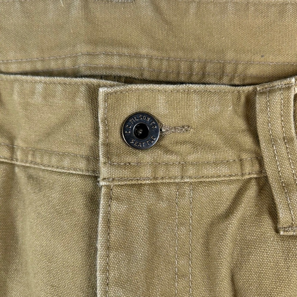 Filson Double Hunt Pants Mens 35x30 Brown 10.5oz Cotton Canvas Workwear Utility - Picture 5 of 16